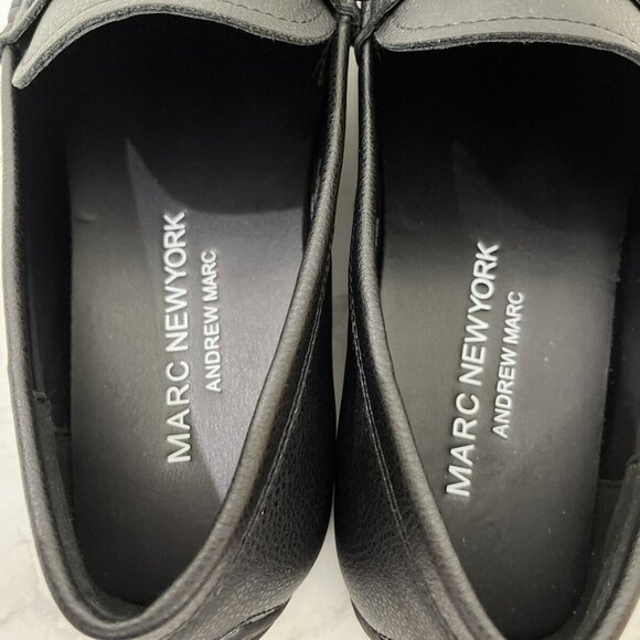 MARC NEW YORK ANDREW MARC Black Leather Slip On Loafers Shoes Men's Sz 9.5M NWOB - Picture 6 of 9